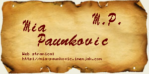 Mia Paunković vizit kartica